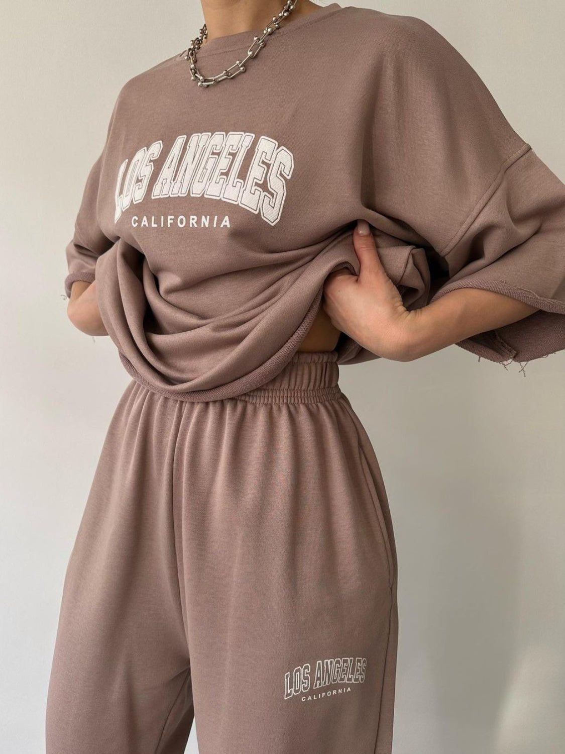 LOS ANGELES CALIFORNIA Graphic Sweatshirt and Sweatpants Set