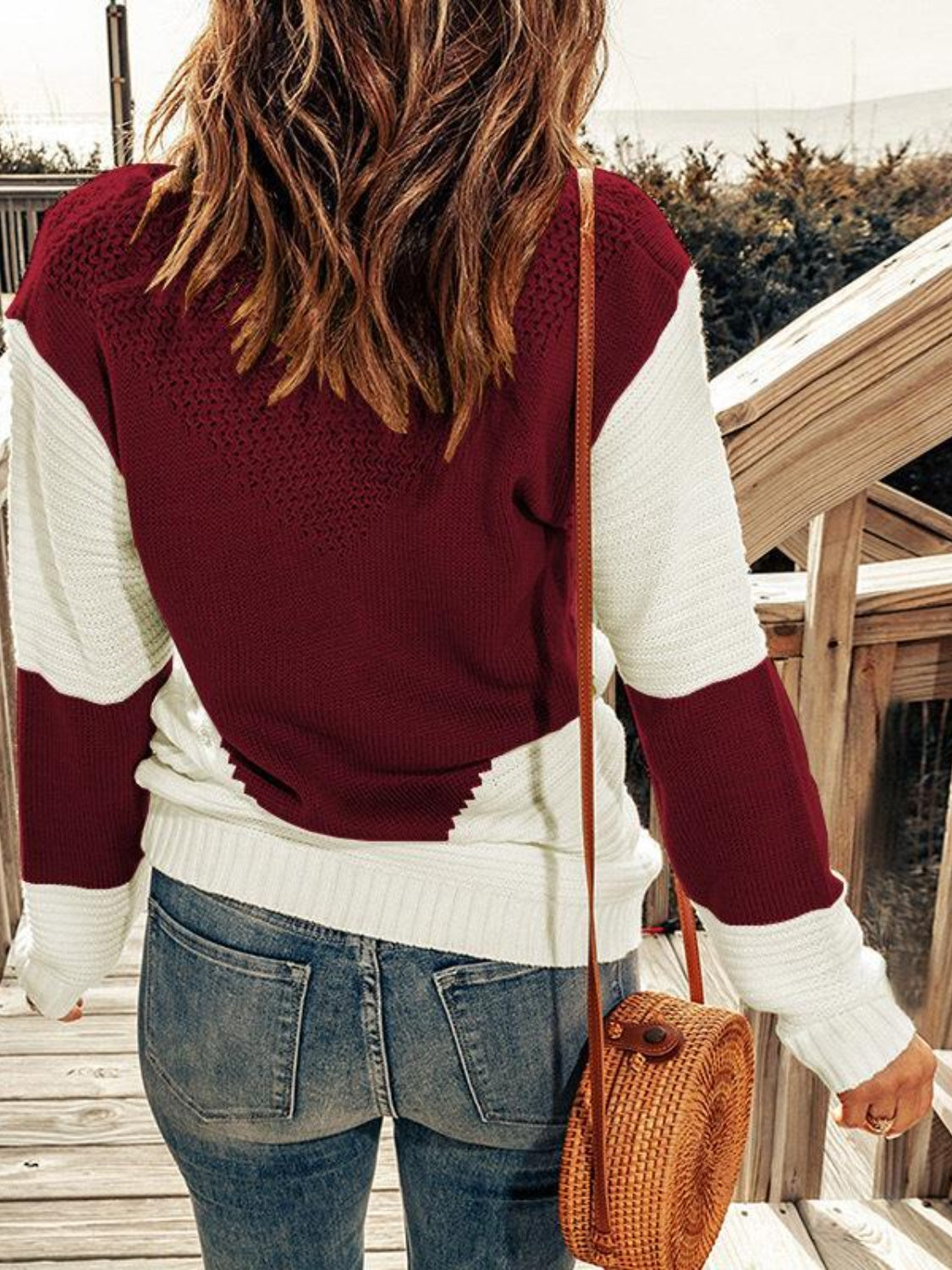 Contrast Round Neck Sweater