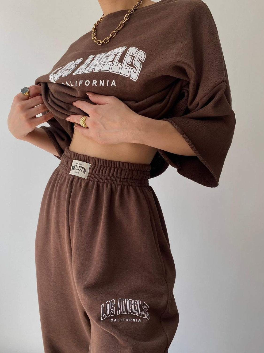 LOS ANGELES CALIFORNIA Graphic Sweatshirt and Sweatpants Set