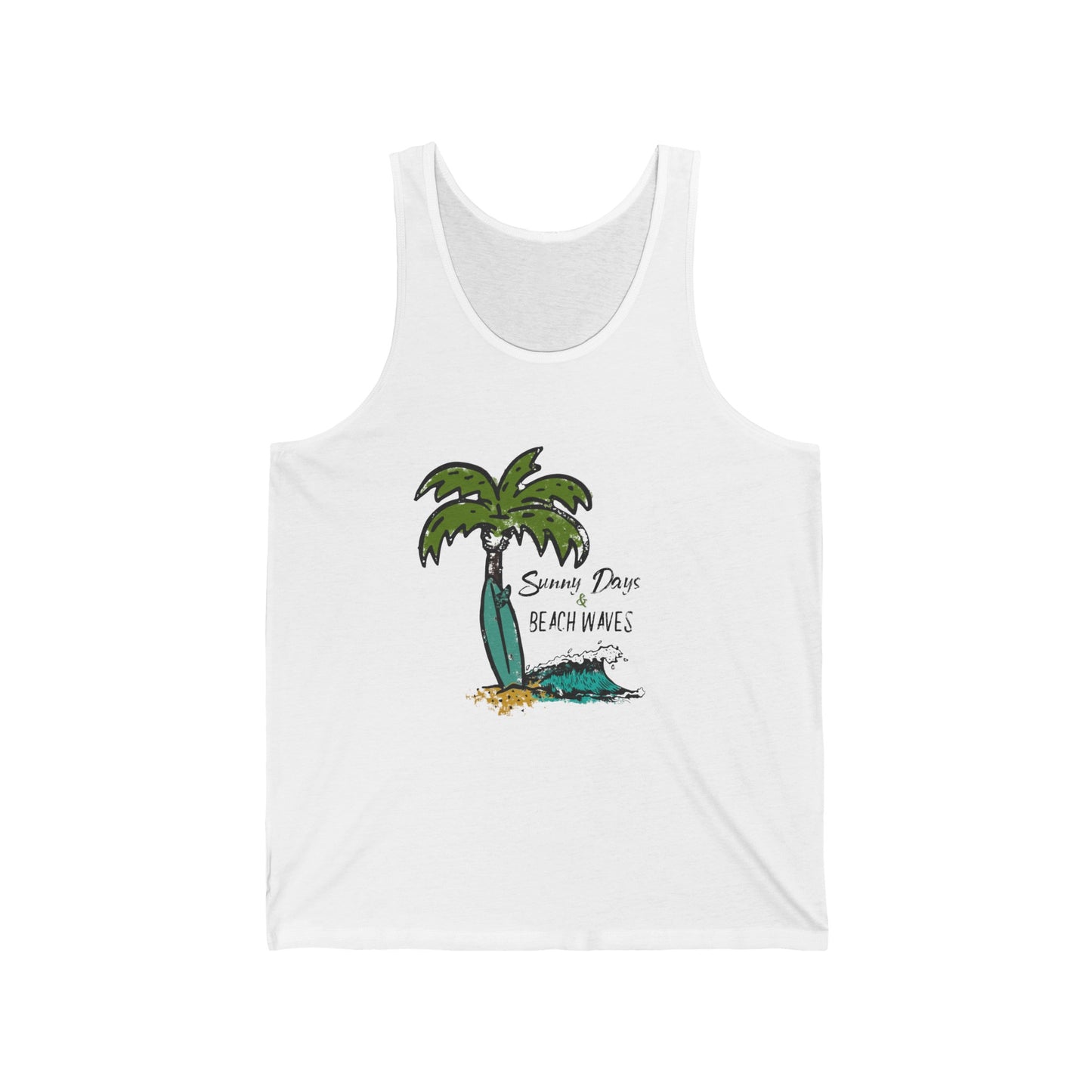 Beach Waves Unisex Jersey Tank