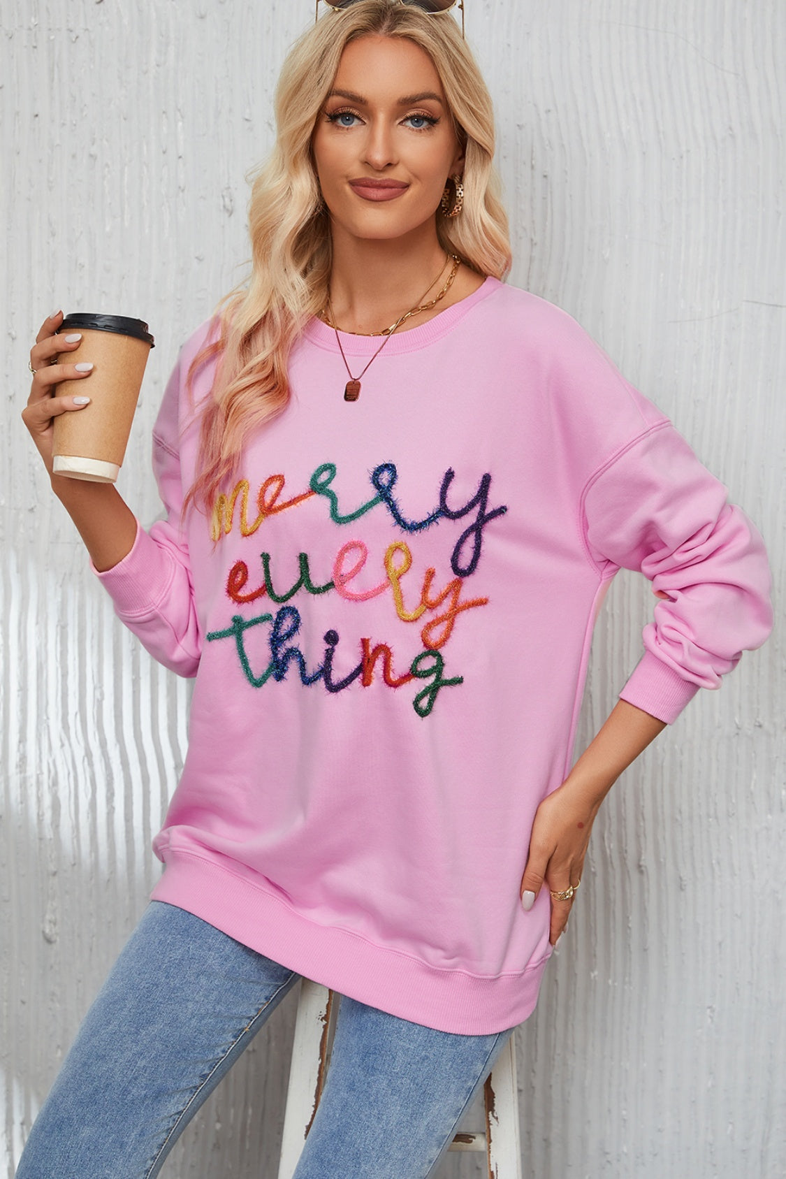 Letter Graphic Dropped Shoulder Sweatshirt