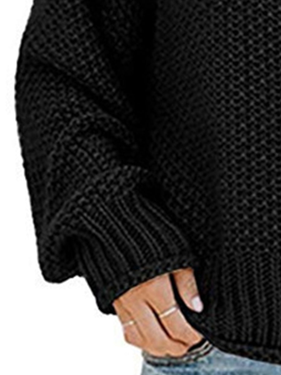 Turtleneck Dropped Shoulder Sweater