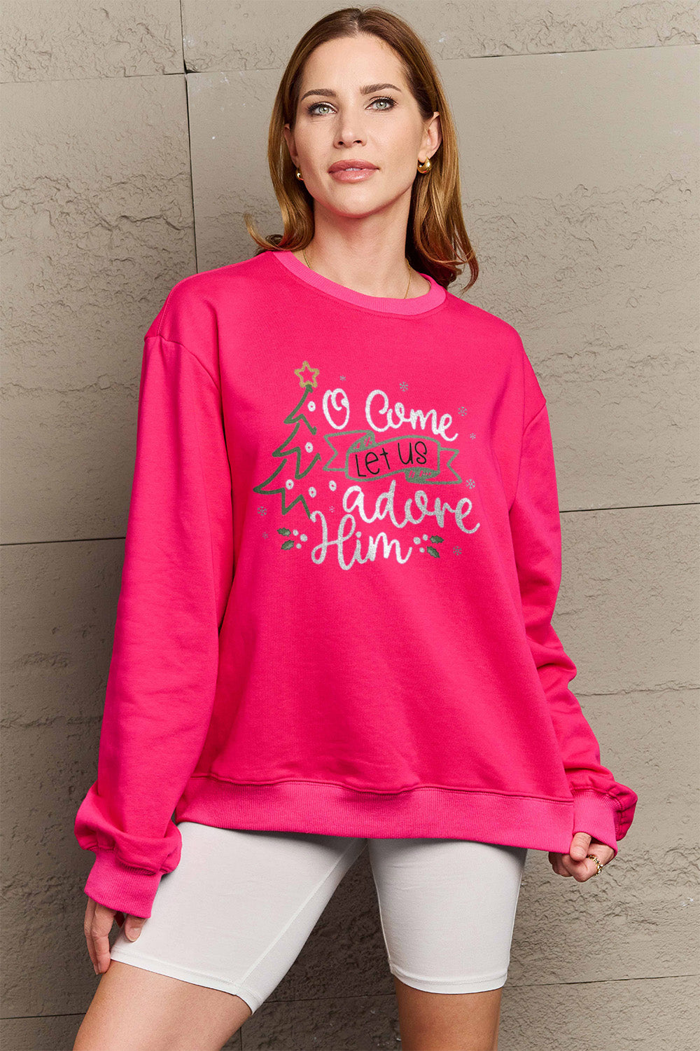 Simply Love Full Size Letter Graphic Long Sleeve Sweatshirt