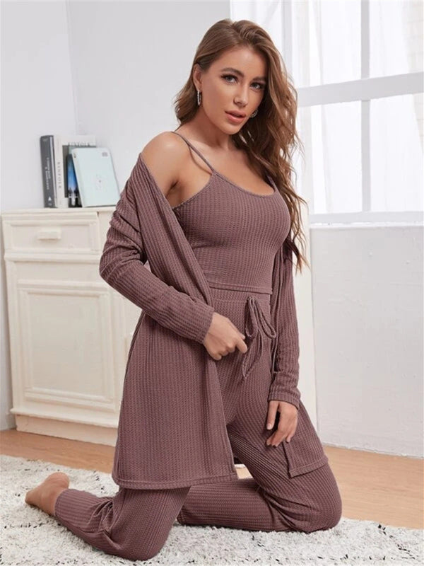 Knitted three piece hotsell loungewear